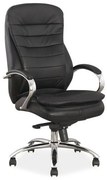Scaun de birou Q-154 Piele Ecologica Negru – L65 x A53 x 116h cm
