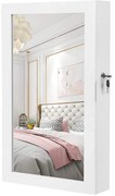 Dulap pentru bijuterii suspendat cu oglinda Alb 67 x 37 x 105 cm