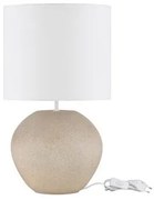 Veioza decorativa, Ghips, Crem, Tesatura, Alb, Mizu