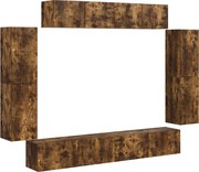 vidaXL Cabinet TV 8 pcs Stejar fumuriu