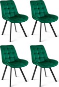 Set 4 Scaune Bucatarie/Dining Sunny Catifea Verde