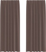 vidaXL Perdele Voile cu tablă 2 buc Maro