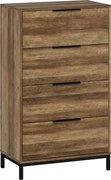 HOMCOM Comodă 4 Sertare din PAL și Metal 62x35x105 cm Maro Deschis | Aosom Romania