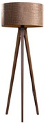 Vloerlamp tripod walnoot hout met velours kap krokodil 50cm - Tripod Classic