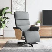 vidaXL Fotoliu rabatabil cu suport de picioare, gri deschis, textil