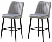 Set de scaune de bar Vento Cream and Black, 2 buc., 2 buc.