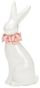 Iepuras din ceramica ROSE BUNNY 18 cm alb