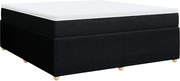 vidaXL Pat box spring cu saltea, negru, 180x200 cm, catifea