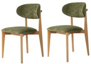 Set de scaune de sufragerie Lionte Green and LightOak, 2 buc.