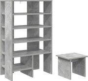 vidaXL Dulap pentru pantofi cu raft 2 pcs Gri din beton Lemn compozit