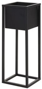 Suport metalic pentru flori, H&S, negru, 21x21x60 cm