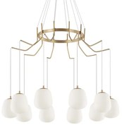 Lustra cu 10 pendule design modern KAROUSEL SP10, alama D-82,5cm 206394