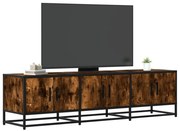 vidaXL Dulap TV stejar fumuriu, 150x35x41 cm lemn prelucrat și metal