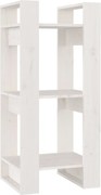 vidaXL Bibliotecă/Separator cameră, alb, 41x35x91 cm, lemn masiv pin