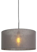 Lampă modernă suspendată neagră cu abajur gri 50 cm - Combi 1