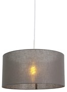 Lampă suspendată rustică albă cu abajur gri 50 cm - Combi 1