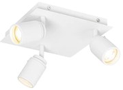 Spotlight inteligent de baie alb pătrat cu 3 lumini IP44 incl. 3 Wifi GU10 50mm - Ducha