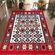 Covor rustic traditional 80x300 cm Rosu