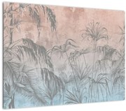 Tablou - Plante tropicale pe perete (70x50 cm)