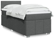 vidaXL Pat box spring cu saltea, gri închis, 80x200 cm, textil
