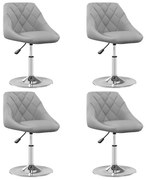 vidaXL Scaune de masă pivotante, 4 buc., gri deschis, catifea