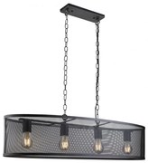 Lustra ovala design industrial Fishnet negru 2484-4BK SRT