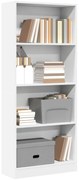 vidaXL Bibliotecă, alb, 60x24x143 cm, lemn prelucrat