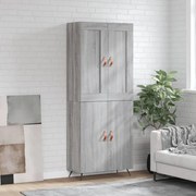 vidaXL Dulap înalt, gri sonoma, 69,5x34x180 cm, lemn compozit