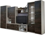 Mobilier living ARS, wenge/stejar deschis, PAL laminat/sticla, 6 piese