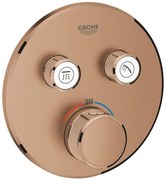 Grohe Grohtherm SmartControl Baterie dus cu termostat si 2 iesiri, rotunda, cupru mat (brushed warm sunset)