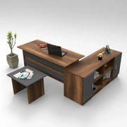 Set birou VO10 - BA, nuc/gri antracit, PAL melaminat