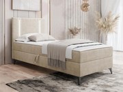 Pat de o persoană 80 cm Hebara 1 (Bej) (cu somieră și saltea) (cu sp. depozitare) (S). 1103558
