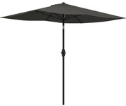 Outsunny Umbrelă de Soare Dreptunghiulară, Umbrelă pentru terasă cu înclinare și deschidere cu manivelă, 300x200x248 cm, Gri | Aosom Romania