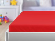 Cearsaf jersey pentru patut de copil EXCLUSIVE 60x120 cm rosu