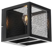Lampă de perete industrială neagră cu plasă - Cage