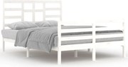 vidaXL Cadru de pat, alb, 140x200 cm, lemn masiv