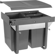 Cos gunoi incorporabil Practi Eco GTV, colectare selectiva, pentru corp de 450 mm, gri antracit, 2 x 10 l + 1 x 20 l Gri antracit, Plastic, L:415 mm;