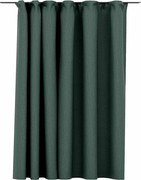 vidaXL Draperie opacă, aspect de in, verde, 290 x 245 cm, cu cârlige
