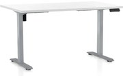 Masa inaltime reglabila OfficeTech B, 140 x 80 cm, bază gri, alb