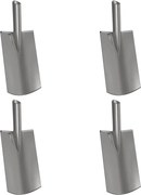 vidaXL Cap de lopată 4 pcs Argintiu 43 x 17 cm
