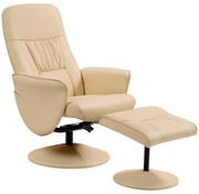 HOMCOM Fotoliu relax cu suport pentru picioare fotoliu de relaxare fotoliu relaxant cu șezut pivotant 360° și spătar înclinabil | Aosom Romania