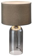 Lampa de masa sticla fumurie abajur gri Luxin