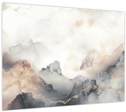 Tablou pe sticlă - Munte abstracție cu textura de marmură (70x50 cm)