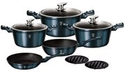 Set oale marmorate 10 piese Bleumarine Metalic Line Berlinger Haus BH 1884