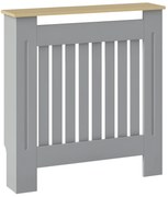 HOMCOM Cubier pentru Radiator din MDF pentru Living Dormitor Hol 78x19x83 cm Gri și Stejar | Aosom Romania