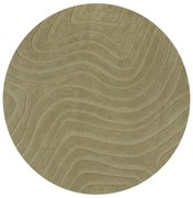 Covor kaki țesut manual rotund din lână ø 160 cm Mesmerise Sage – Flair Rugs