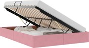 vidaXL Pat cu storage cu headboard Roz 140 x 190 cm Catifea
