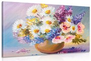 Tablou pictură în ulei florilor de vară