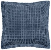 Pernă decorativă din bumbac Tiseco Home Studio Waffle, 45 x 45 cm, albastru
