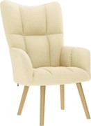 vidaXL Scaun de relaxare, crem, material textil